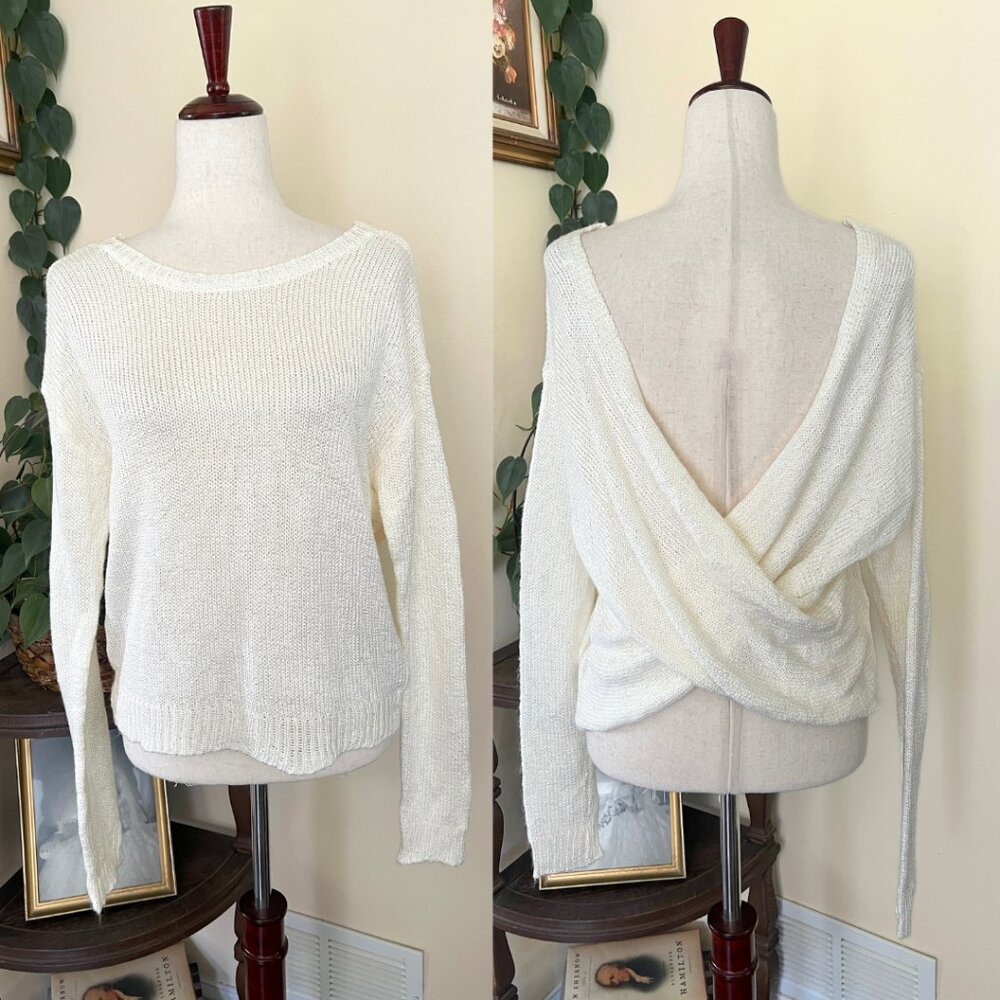 Forever 21 Contemporary Open Twist Back Sweater sz S